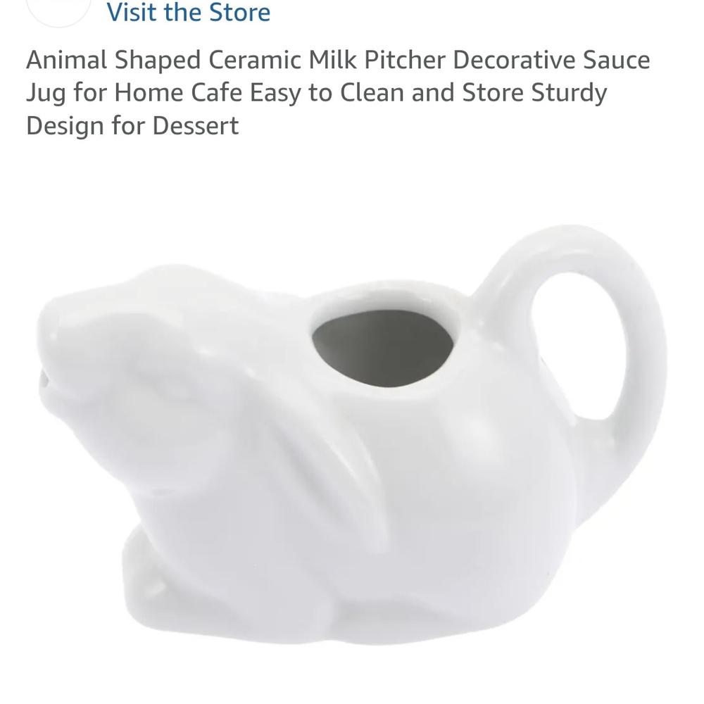 White Ceramic Animal Shaped Milk Pitcher
